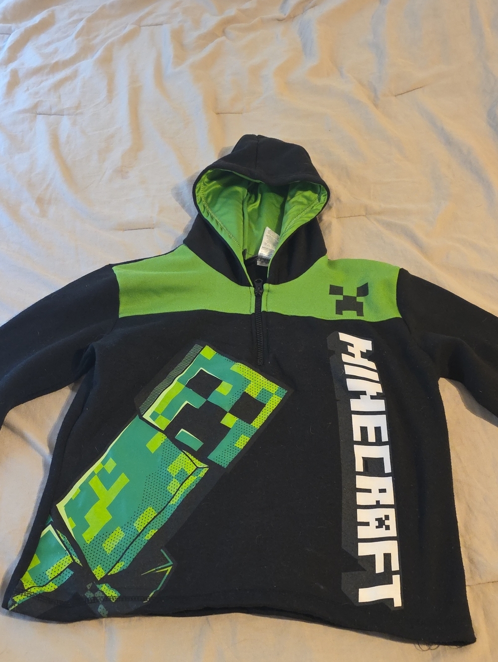 Minecraft Kids Black & Green Graphic Hoodie